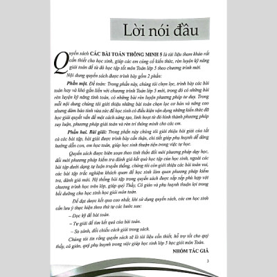 Các Bài Toán Thông Minh Lớp 5 (Biên Soạn Theo Chương Trình Giáo Dục Phổ Thông Mới)