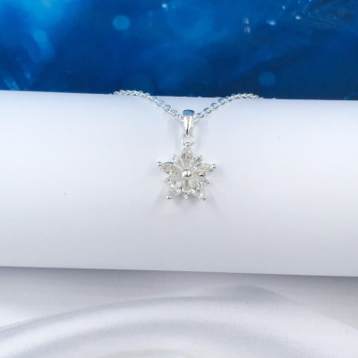 Dây Chuyền Nữ Bạc Hoa Xinh 5 Cánh Đính Đá BẠC HIỂU MINH DMD444