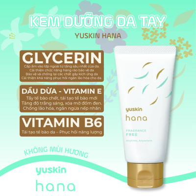 Kem Dưỡng Da Tay Không Mùi Hương Yuskin Hana Fragrance Free (Tuýp 50 G)