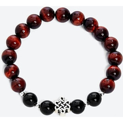 Vòng tay đá thiên nhiên phối charm kết đồng tâm size hạt 8mm - Ngọc Quý Gemstones