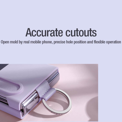 Ốp lưng iRing chống sốc silicon cho Samsung Galaxy Z Flip 4 có nắp đậy bảo vệ Camera hiệu Nillkin Camshield Silky Silicon Case - chống sốc cực tốt, chất liệu cao cấp, trang bị iring đeo tay chống rơi rớt - Hàng nhập khẩu