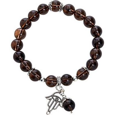 Vòng Đá Thạch Anh Khói Phối Charm Ngọc Quý Gemstones VT8