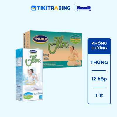 Thùng 12 Hộp Sữa tiệt trùng Flex không đường 1L
