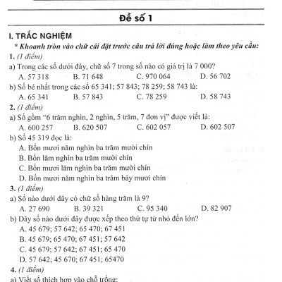 Bộ Đề Kiểm Tra Môn Toán Lớp 4 Tập 1 (Dùng Kèm SGK Kết Nối Tri Thức Với Cuộc Sống) - HA