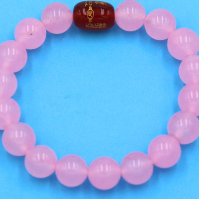 Vòng tay chuỗi hạt đá thạch anh hồng 10 ly Thái tuế phù DTTH30