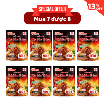 [Tặng 1 Gói] Combo 7 Gói Xốt Mì Ý Hương Vị Thịt Bằm Vị Cay - Nisshin Seifun Welna Shop