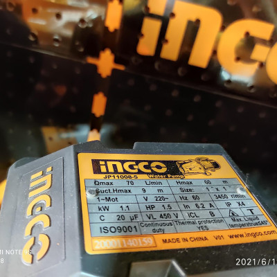 MÁY BƠM PHUN 1100W (70L/P) INGCO JP11008 - HÀNG CHÍNH HÃNG