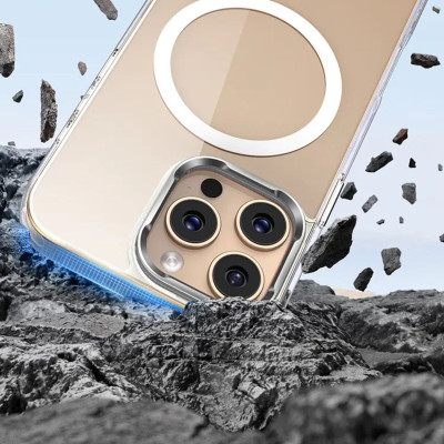 Ốp lưng trong suốt Baseus Crystal Magnetic Case with Camera Ring Stand cho iP (Hàng chính hãng)