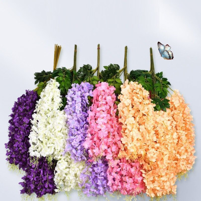 Bó 12 cành tử đằng giả - 1 cành 3 nhánh - dài 100cm - Nhiều loại màu - Dây leo hoa tử đằng giả - Cây giả, hoa lụa trang trí nhà cửa