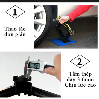 Kích Nâng Gầm Ô Tô, Xe Con, Xe Máy 2 Tấn Loại Dày Kèm Cờ Lê Nhỏ Gọn – Thay Lốp Khẩn Cấp Dễ Dàng