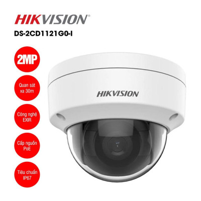 Camera IP 2MP bán cầu HIKVISION DS-2CD1121G0-I Hồng ngoại 30m, chống ngược sáng - Hàng chính hãng