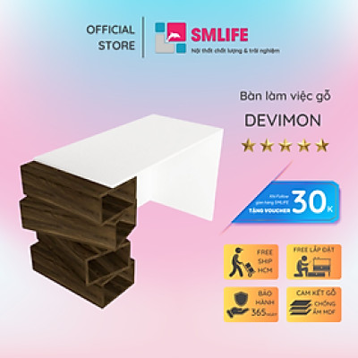 Bàn vi tính gỗ thiết kế tiện lợi SMLIFE Devimon