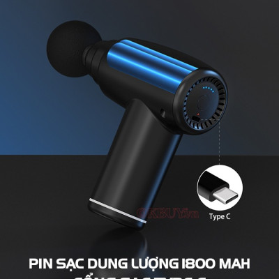 Súng massage cầm tay mini Puli PL-656 - 6 đầu cải tiến giảm đau nhức, căng cơ toàn thân