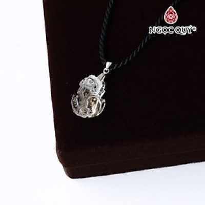 Mặt dây chuyền tỳ hưu đá thạch anh tóc 19x14mm mệnh thủy, kim - Ngọc Quý Gemstones