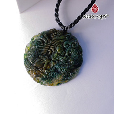 Mặt dây chuyền long phụng đá chalcedony - Ngọc Quý