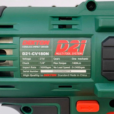 MÁY SIẾT VÍT KHÔNG CHỔI THAN DÙNG PIN 18-21V DEKTON D21-CV180N - HÀNG CHÍNH HÃNG