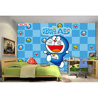 (HCM) Tranh dán tường 3d doremon 1 trang trí phòng bé, tranh có sẵn keo, dễ dán(có in theo yêu cầu)