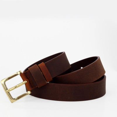 Thắt lưng nam da bò sáp khóa đồng  AT Leather S4K-03