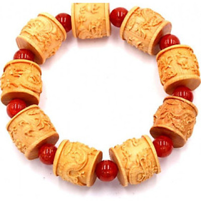 Vòng tay chuỗi trụ rồng gỗ hoàng đàn TRVCT12