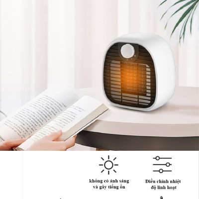 Máy Sưởi Gốm Mini Công Suất Lớn 1000W Cho Phòng Ngủ, Phòng Làm Việc, Không Gây Mùi, Hoạt Động Êm Ái Với 3 Chế Độ Sưởi - Hàng Chính Hãng KUNBE