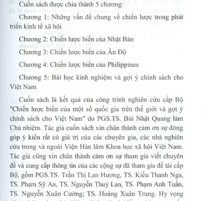 Biển Và Tầm Nhìn Đại Dương - Gợi Ý Chính Sách Từ Trường Hợp Nhật Bản Ấn Độ Và Philippines
