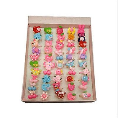 Combo 10 nhẫn nhựa cho bé gái dễ thương và xinh xắn (Giao mẫu ngẫu nhiên)