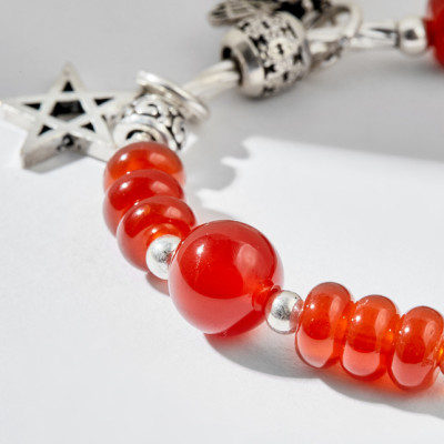 Vòng tay mã não đỏ charm ngôi sao Ngọc Quý Gemstones