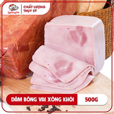Dăm bông vai xông khói tròn cắt lát/Smoked round ham (Sliced)500GR/PE