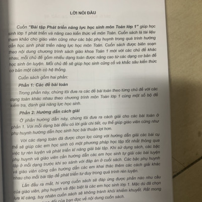 Bài tập phát triển năng lực học sinh môn Toán lớp 1 tập 2