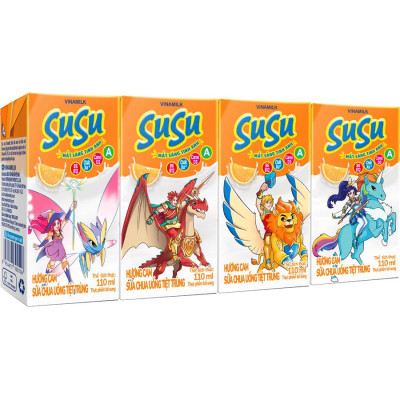 Sữa chua uống hương cam Vinamilk Susu - Thùng 48 hộp 110ml.