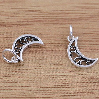 Combo 4 cái charm bạc hình trăng khuyết treo - Ngọc Quý Gemstones