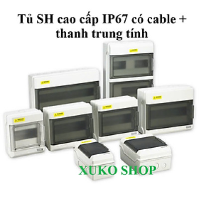 Tủ nổi SH IP67 cao cấp chống nước kèm phụ kiện, thanh trung tính từ 6,9,12,15,18,24,36 Way