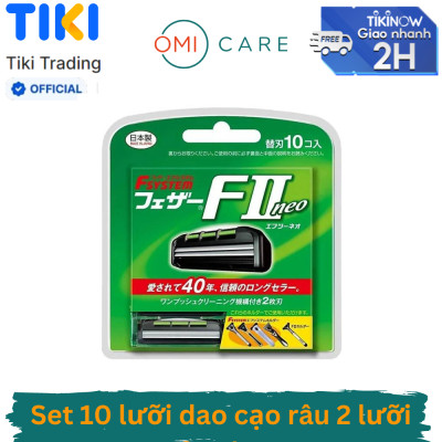 Set 10 lưỡi dao cạo râu 2 lưỡi feather 10 chiếc/hộp