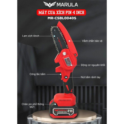 MÁY CƯA XÍCH PIN 4INCH MR-CSBL0040s - MARULA - HÀNG CHÍNH HÃNG