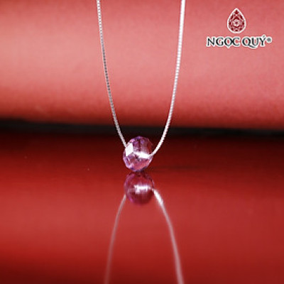 Dây chuyền bạc Fluorite facet 8x6mm - Ngọc Quý Gemstones