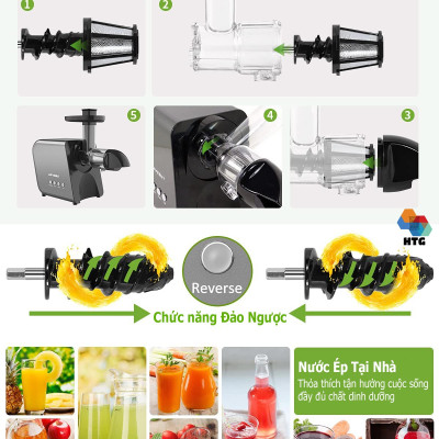 Máy Ép Chậm Ngang LUFVEBUT BP-800 hai tốc độ ép chậm biến đổi, dễ dàng vệ sinh, hàng chính hãng