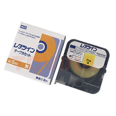 Nhãn Vàng LM-TP305Y (5mm, 8m/cái) - Hàng Chính Hãng - MAX - Nhật Bản