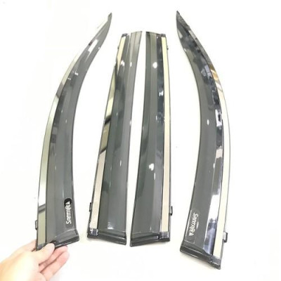 Bộ vè che mưa dành cho Hyundai Santafe 2019-2021 -chỉ mạ Crom cao cấp