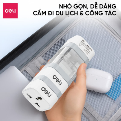 Phích Cắm Chuyển Đổi 3 Chân Sang 2 Chân, Ổ Cắm Tiêu Chuẩn Châu ÂU, Mỹ, Anh Dùng Đa Quốc Gia Du Lịch