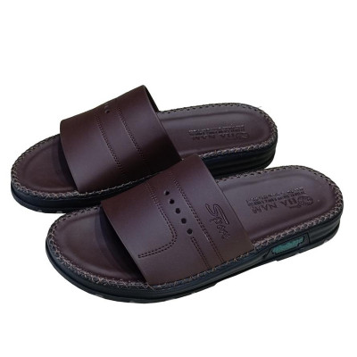 Dép Nam Da Bò HA NAM Đế Siêu Nhẹ Khâu Chỉ Toàn Bộ DNA22035