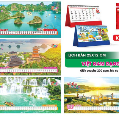 Lịch Để Bàn 2026 Đế Chữ A ,Bìa Ép Kim Điển Hình Cao Cấp, Sang Trọng