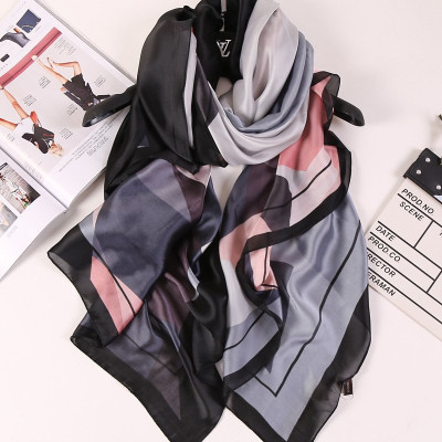 Khăn choàng lụa cao cấp bản to, phong cách Hàn Quốc sang trọng K01