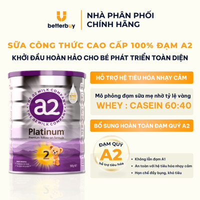 Sữa a2 Milk a2 Platinum Số 2 Lon 900g