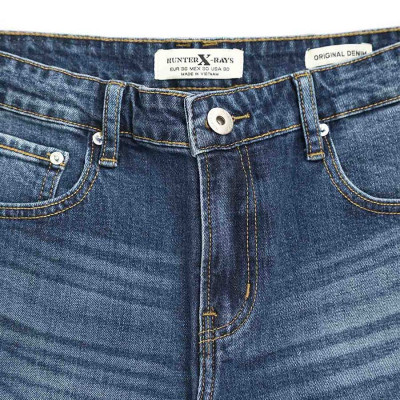 Quần Short Jeans Nam Cao Cấp HUNTER X-RAYS  Form Slimfit Thun Màu Xanh S58