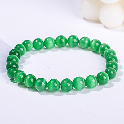 Vòng tay phong thủy đá opal mắt mèo mệnh Thủy và mệnh Mộc 8mm