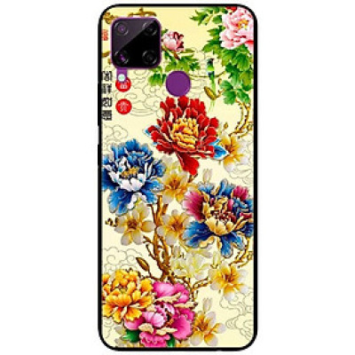 Ốp lưng dành cho Realme C15 mẫu Mẫu Đơn Vàng Xanh