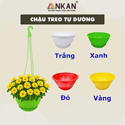Chậu Treo Tự Dưỡng, Có Đĩa Trữ Nước Và Thoát Nước, Có Dây Treo Tiện Dụng, Nhiều Màu Sắc Và Kích Cỡ Để Lựa Chọn