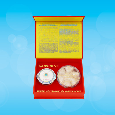 Hộp quà tặng Yến sào Sanvinest Khánh Hòa chính hiệu nguyên tổ sơ chế 50g - Q250