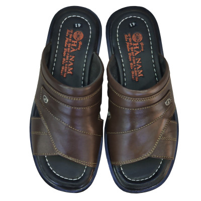 Dép Nam Quai Ngang HÀ NAM Da Bò Thật Cao Cấp DNA2132