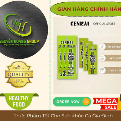 Hộp 6 Cuộn - Rong Biển Nướng Cuộn Vị Tự Nhiên GENKAI 21.6g( 3.6g × 6 Cuộn)